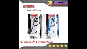 Pulpen Snowman V5 0.7 mm Lusin / Ball Pen 07 Cetek V 5 Hitam Biru Pak