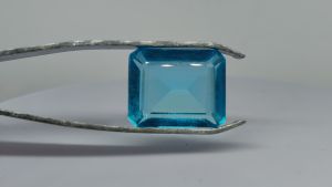 Natural Aquamarine Brazil 24.60 Ct Blue Emerald Cut Loose Gemstone