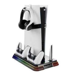 Ipega | The All-in-One Cooling Stand Base PS5/PS5 Slim/ Model with RGB Lighting Effects Storage Function and Controller Accessories
