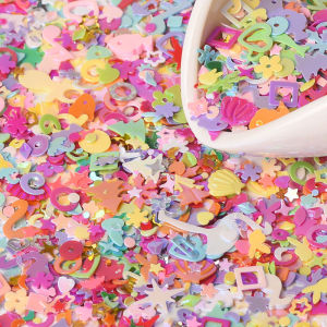 เลื่อมเล่นประดับคริสตัล DIY อุปกรณ์ตกแต่งโทรศัพท์มือถือ รูปตัวอักษร Star Snow Dot แผ่นดิบ เครื่องประดับแฟชั่น