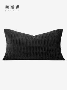 Sang Trọng Phong Cách Pháp Đệm Sofa Màu Đen Chất Liệu Nhung Xếp Ly Họa Tiết Bện Gối Tựa Lưng Đệm Ghế Ốp Lưng Ốp Lưng Ốp Lưng Ốp Lưng Ốp Lưng