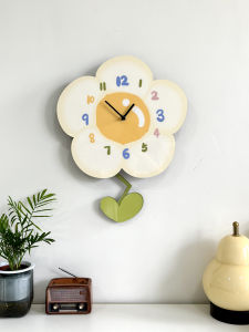 Modern Minimalist Artistic Decorative Clock Wall Clock Silent Bedroom Living Room High Aesthetic Value Soda Flower Swinging Clock