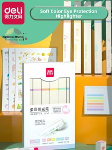 deli | Fluorescent Marker Pen Soft Tip Not Irritating Multi Color Large Capacity