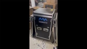 Audiomaster 14RU 12RU 14ru 12ru Professional Vertical rack system tour case with two side tables and audio mixer slant rack on top
