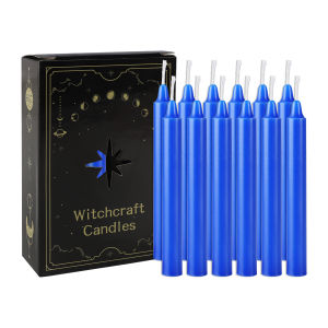 12 Pcs 3.9*0.4Inch Blue Small Stick Candles No Smoke Dinner Candles Suitable for Various Places and Holidays