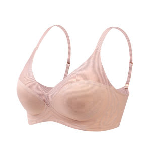 MiiOW | Comfortable Seamless Lifting Bra Womens Small Chest Gathered Push Up Anti Sagging Thin Bra Summer Underwear Luxury Nylon Smooth Surface Fixed Strap