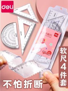Bộ Thước Deli Mềm Bao Gồm Thước Thẳng Thước Đo Góc Và Bảng Tam Giác 4 Món 3 Món Cho Học Sinh Tiểu Học Đồ Dùng Văn Phòng Phẩm Đa Năng