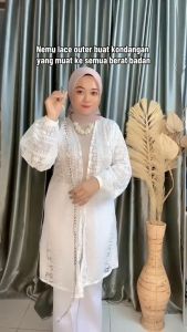 CARDIGAN BURKAT PANJANG OUTER WANITA MODEL TERBARU LONG OUTER CARDIGAN BRUKAT LENGAN BALON MURAH BAHAN BROKAT PREMIUM