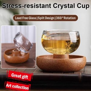 ถ้วยแก้วคริสตัล ทนแรงดัน ไม่ตก ทนอุณหภูมิ ถ้วยชาสร้างสรรค์