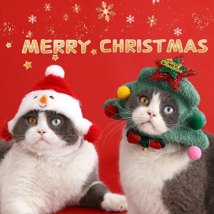Christmas Pet Hat Dog Christmas Tree Snowman Hat Cat Santa Hat Xmas Gift for Dogs Cat Costumes Xmas Party Supplies