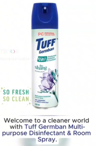 PERSONAL COLLECTION TUFF GERMBAN DISINFECTANT AND ROOM SPRAY LINEN 250ML