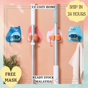 CZ Cozy Home Seamless Waterproof Mop Hook Nail-Free Wall Hanging Strong Adhesive Toilet Broom Sticky Mop Hanger