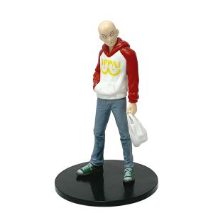 Bandai | 17cm One Punch Man Anime Figure Cloak Saitama Action Figure Villain Garou Figurine Room Decorations PVC Collection Model Toys