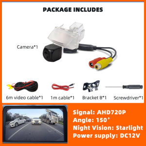 HD Rear View Backup Camera Reverse AHD or CVBS License Plate Light Fits Toyota Corolla Yaris Vios Prius Camry Fortuner Avensis..