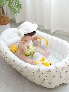 INS Korean Style Foldable Baby Inflatable Bathtub Baby Sitting and Lying For Home Newborn Swimming Pool Bathtub Bathtub