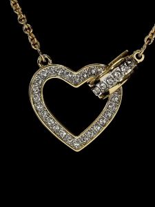 💖Swarovski💖Lovely rose gold heart-shaped diamond pendant necklace S925 sterling silver womens fashion necklace hypoallergenic non-allergenic Valentines Day gift birthday gift for girlfriend bestie