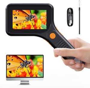 Digital Microscope for Adults 500X Handheld Pocket USB Microscope with 3 Inch HD Screen Portable Coin Magnifier with 8 Adjustabl