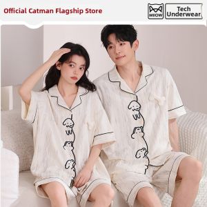 MiiOW | Cotton Summer Couples Pajamas Short Sleeve Homewear