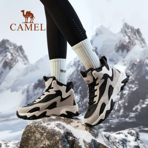 Camel Women's Plus Velvet Winter Hiking Shoes: High-top Wear-resistant Hiking Boots