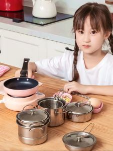 Chef Role Play Kitchen Set for Kids - Safety-Proof Cooking Toy with Realistic Play Pots & Pans