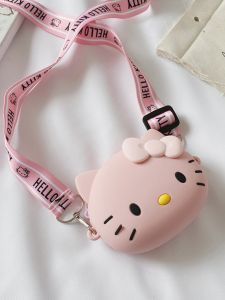 Túi Đeo Vai Đơn Hình Mèo Hello Kitty Silicone Nữ Túi Đeo Chéo Mini Ví Đựng Tiền Xu Ba Lô Trẻ Em Dễ Thương Thân Thiện Thiết Kế