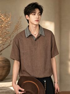 OUMULONG | Áo Polo Cổ Có Sọc Carô Phong Cách Old Money cho Mùa Hè