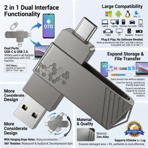 2 in 1 Flash Drive High Speed Pen Drive OTG Type C USB A Interfaces for MacBook Android USB Flash Drive OTG Micro USB Pen Drive