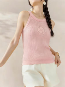 QINGNAER | Simplicity Small Fragrant Style Camellia Slim Fit Sleeveless Blouse Big Size