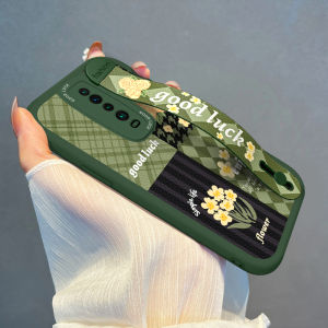 Redmi K30Pro K30i K30S Supreme Edition Green Flower Ins Style Silicone Phone Case with Wristband Full Cover Anti-Fall Female Model