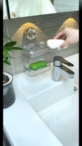 Suction Cup Soap Box Rotating Water Ripple Bathroom Multi-layer Adsorption Wall Mounted Soap Box Ventilation And Drainage