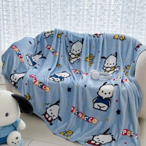 Sanrio Kuromi Plush Blanket Milk Velvet Shoulder Wrap Dormitory Kindergarten Childrens Four Seasons Nap Cover Blanket Single