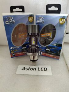 1buah Lampu LED MOTOR AYOTO A2-H4  & A3 -H4 Warna Putih & Kuning PNP 45 Watt HI LOW Mobil Truck 12-24V