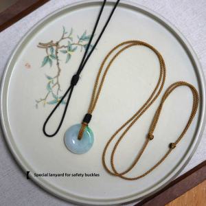 Men Women Jadeite Pendant Locket Bead Neck Cord Amber Yellow Gold Plated Chain Fashion Jewelry Accessory Fresh out New Summer