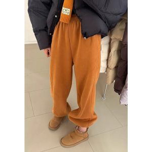 PAZHAOLANG | Caramel Color Drawstring Casual Pants for Men and Women