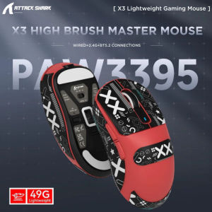 Attack Shark X3 PAW3395 Bluetooth Macro Gaming Mouse  Tri-Mode Connection 26000dpi 650IPS Lightweight Mouse
