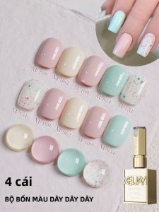 Bộ Sơn Gel Móng Tay Màu Xanh Bạc Hà Và Hồng 15ml Gồm 4 Màu Bán Vĩnh Cửu Sử Dụng Đèn UV/LED Tẩy Được Dành Cho Làm Nail Tại Nhà Hoặc Salon.