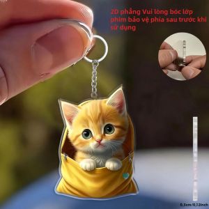 Móc Khóa Acrylic Hình Mèo 2D Dễ Thương Thiết Kế Hình Trái Tim Bền Chắc Dùng Làm Móc Treo Túi Xách Quà Tặng Giáng Sinh Halloween Các Ngày Lễ