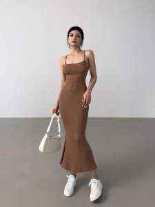 เดรส กระโปรงยาว สไตล์เกาหลี รัดรูป ผูกเชือก โชว์หลัง เซ็กซี่ น่ารัก พร้อมส่งจากกรุงเทพ