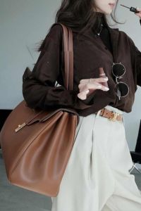 Fashion Sophisticated Chestnut Button-down Suede Shirt