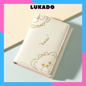 Ví nữ ngắn mini cute dễ thương bỏ túi nhỏ gọn đựng tiền thời trang Hàn Quốc cao cấp sang trọng LUKADO VN55