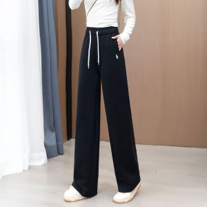 Ankela Red High Waist Wide Leg Pants Womens Spring Autumn New Style Elastic Straight Cut Sweatpants Casual Comfortable