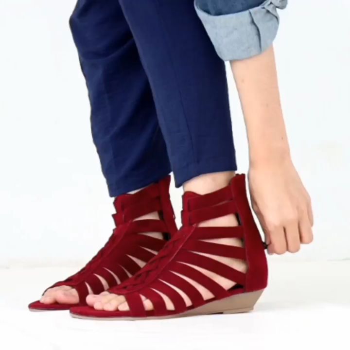 Sepatu Sandal Gladiator Wanita Suede Zhipper Raflesia Lazada