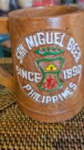 WOODEN SAN MIGUEL BEER MUG