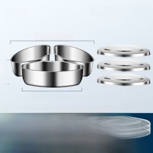 Universal 304 Stainless Steel Fan-Shaped Steaming Tray Rice Cooker Cooking Utensil Vegetable Steamer Bowl Double Layer Steamer