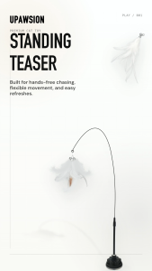 Cat Standing Teaser with Suction Cup & Replaceable Feather Refills