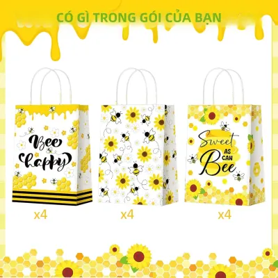 Túi Quà Giấy Hoa Cúc Phong Cách Retro Hippie Có Quai Xách Dùng Cho Tiệc Chào Đón Em Bé Tiệc Sinh Nhật Bé Gái Trang Trí Quà Tặng