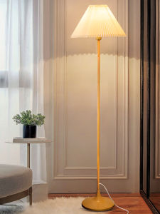 HENGPai | Wooden Shade Rattan Line Floor Standing Light
