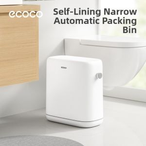 ecoco | Automatic Adsorption & Packing Bathroom Trash Can Narrow Space