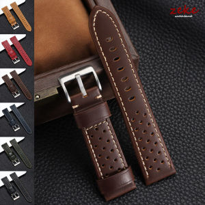 20mm 22mm Vintage Oil Wax Genuine Leather Watch Strap 18mm 24mm Universal Cowhide Watchbands Breathable Bracelet Sport Wristbelt