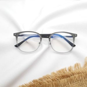 Kacamata Cat Eye Minus Pria dan Wanita Frame 6011 Lensa Blueray Photocromic Bluecromic Glasses | Kacamata Eyewear Multifungsi HJS